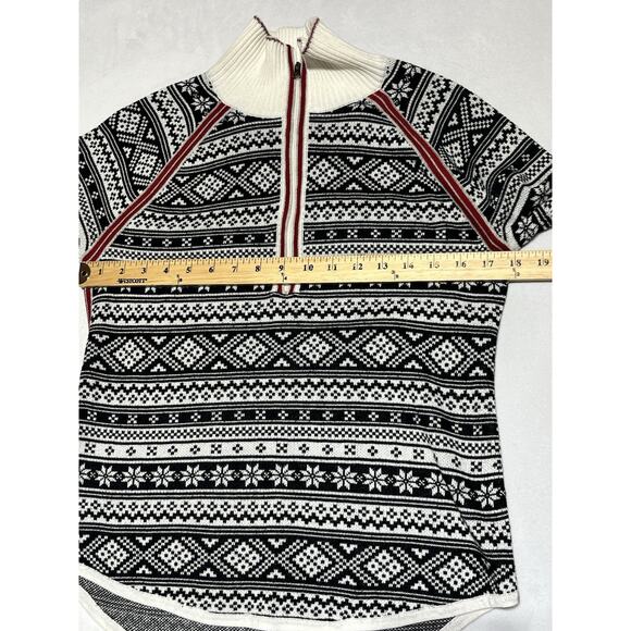 Eddie Bauer Nordic Ski Fair Isle Sweater Womens Small 1/4 Zip Mock Neck Pullover - Picture 11 of 15
